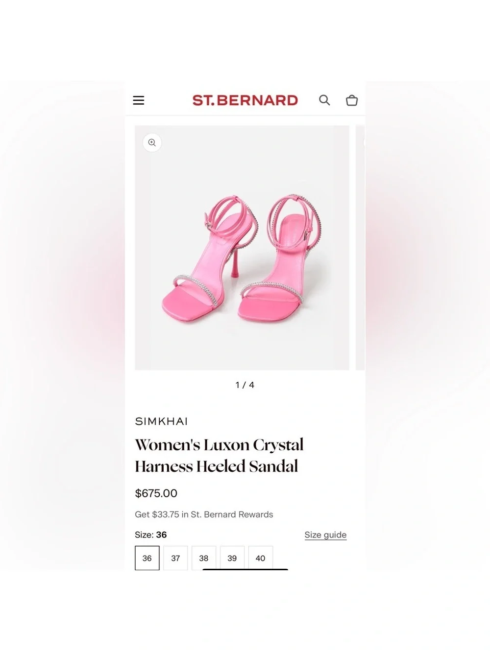 Jonathan Simkhai Luxon Crystal Harness Sandals in Pink, Size EU41 Retail $675